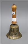 A hand bell marked A.R.P. length 25cm                                                                                                  