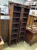 A pair of Arts & Crafts bookcases, length 49cm, depth 31cm, height 180cm                                                                                                                                                    