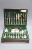 A canteen of silver plated cutlery for six by George Butler of Sheffield.                                                                                                                                                   