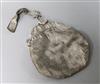 A late 19th century embossed silver mounted evening bag, import marks for London, 1892.                                                