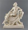 A Minton parian group of Ariadne and the Panther, after Dannecker, mid 19th century, h. 37cm, splinter chip to corner of plinth        