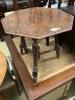 An Edwardian octagonal oak occasional table, width 60cm depth 62cm                                                                                                                                                          