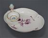 A Meissen wine taster and a Meissen oval 'pine sprigs' dish                                                                            