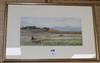 Charles Reginald Aston (1832-1908), watercolour, Harvesters resting in a landscape, signed, 17 x 35cm                                  