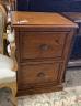 A reproduction hardwood two drawer filing chest, width 58cm, depth 50cm, height 80cm                                                                                                                                        