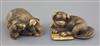 Two Japanese ivory netsuke, 19th century, 4.7cm, both slight damage                                                                    