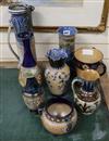 A group of Doulton vases, tygs, a jug, etc.                                                                                            