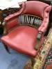 A late Victorian mahogany tub framed library chair, width 62cm, depth 80cm, height 90cm                                                                                                                                     