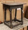 An antique oak joynt table / stool W.49cm                                                                                              