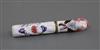 A Battersea or South Staffordshire enamel needle case, mid 18th century, L. 13cm                                                       