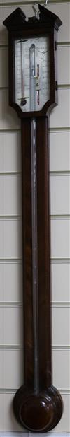 A George III stick barometer W.13cm                                                                                                    