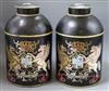 A pair of toleware tins height 36cm                                                                                                    