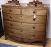 A Georgian bow-fronted chest of drawers W.114cm                                                                                        