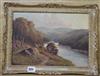 Douglas Falconer, oil on board, The River Tweed above Melrose, Scotland, signed, 24 x 34cm                                             