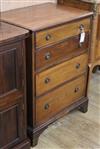 A 19th century mahogany four chest of drawers W.60cm                                                                                   