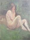 Albert de Belleroche (1864-1944) Femme Nue dans la Campagne 32 x 25in.                                                                 