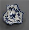 A Worcester blue and white pickle dish, c.1760                                                                                         