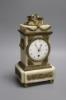 A 19th century bronze and alabaster mantel timepiece, height 28cm                                                                                                                                                           