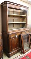 A 19th century French flame-mahogany bookcase W.130cm                                                                                  