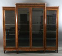 A 19th century French Louis Philippe period kingwood and marquetry vitrine, W.8ft 4in. D.1ft 5in. H.7ft 4in.                           