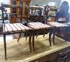 A set of five Regency brass inlaid simulated rosewood cane seated dining chairs                                                                                                                                             