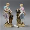 A pair of Meissen figures of boys with birds nests a.f.                                                                                