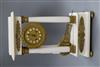 A white marble and ormolu Portico clock height 53cm                                                                                    