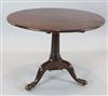 A George III Cuban mahogany supper table, H.71.5cms Diameter 94.5cms                                                                   