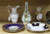 A collection of Coalport including two flower encrusted vases and a ewer                                                               