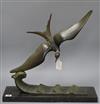 An Art Deco bronze of a sea bird, signed G. Garreau length 50cm                                                                        