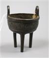 A Chinese bronze ding censer, 17th/18th century H.9cm                                                                                  