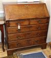 A George III oak bureau W.92cm                                                                                                         