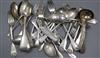 A quantity of assorted 19th century and later silver flatware, various patterns, dates and makers, 64.5 oz.                            