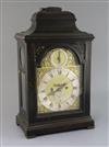 Benjamin Lockwood of Swaffham. A George III ebonised pearwood bracket clock, height 18in.                                              