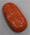 A Chinese red jasper pebble                                                                                                            