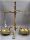 A Victorian brass balance scales by Degrave & Co., London                                                                              