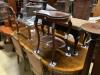 An Edwardian inlaid mahogany kidney shaped two tier table, width 58cm, depth 35cm, height 74cm                                                                                                                              