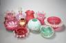 A group of small Cranberry and green glass vases, bowls etc. (12)                                                                                                                                                           