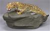 A Royal Doulton Leopard on Rock, HN2638 length 40cm                                                                                    