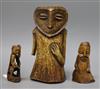 Three African bone figures tallest 22cm                                                                                                