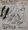 Ray Ullyett, original boxing cartoon, 'Whoops...Cassius, 24 x 23cm                                                                                                                                                          