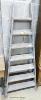 A vintage painted seven tread pine step ladder, height 161cm                                                                                                                                                                