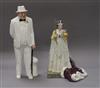 Two Royal Doulton figures: Queen Elizabeth II limited edition 355/1000 HN3436 and Winston Churchill HN3057 tallest 27cm                