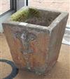 A pair of composition stone pots W.30cm                                                                                                