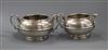 A George V silver cream jug and matching sugar bowl, 13 oz.                                                                            