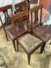 A set of four Edwardian satinwood banded lyre back dining chairs                                                                                                                                                            