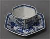 A Chinese Kangxi blue and white tea bowl and saucer                                                                                    