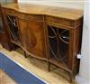 An Edwardian satinwood bow-fronted low bookcase W.153cm                                                                                