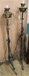 Two Victorian iron lamps                                                                                                               