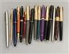 A mixed collection of vintage fountain pens, Parker, Omos, Sheaffer, etc. (18)                                                         